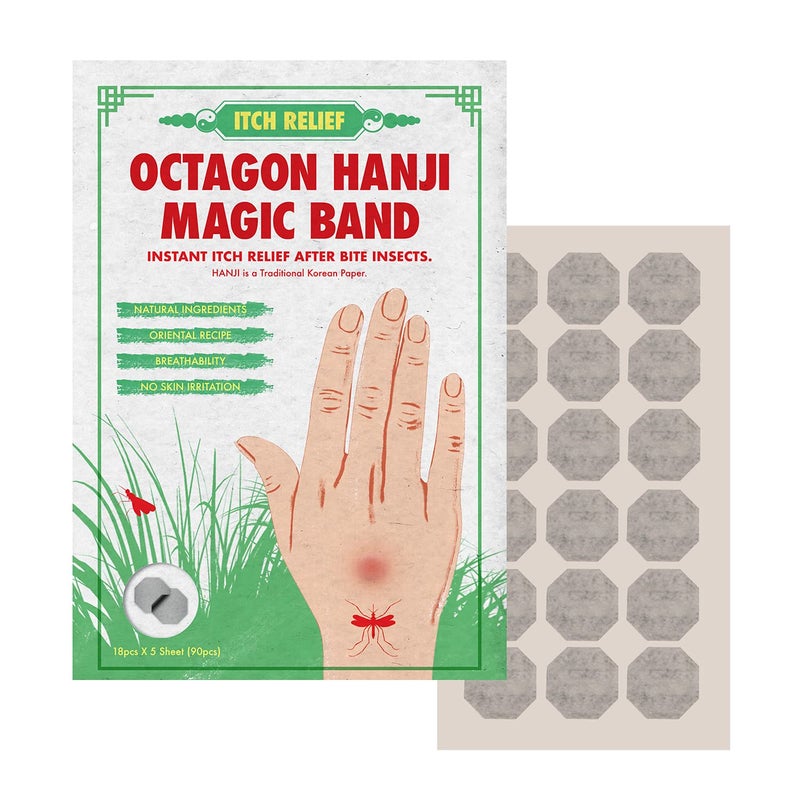 INISWILL Bug Bite Itch Relief Patch 270pcs Octagon Traditional Korean Paper HANJI After Bite Insect Mosquito